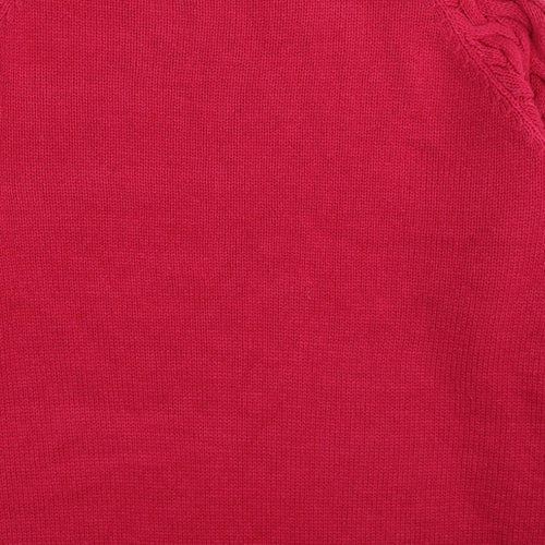 Peacocks Womens Pink Round Neck Acrylic Pullover Jumper Size XL