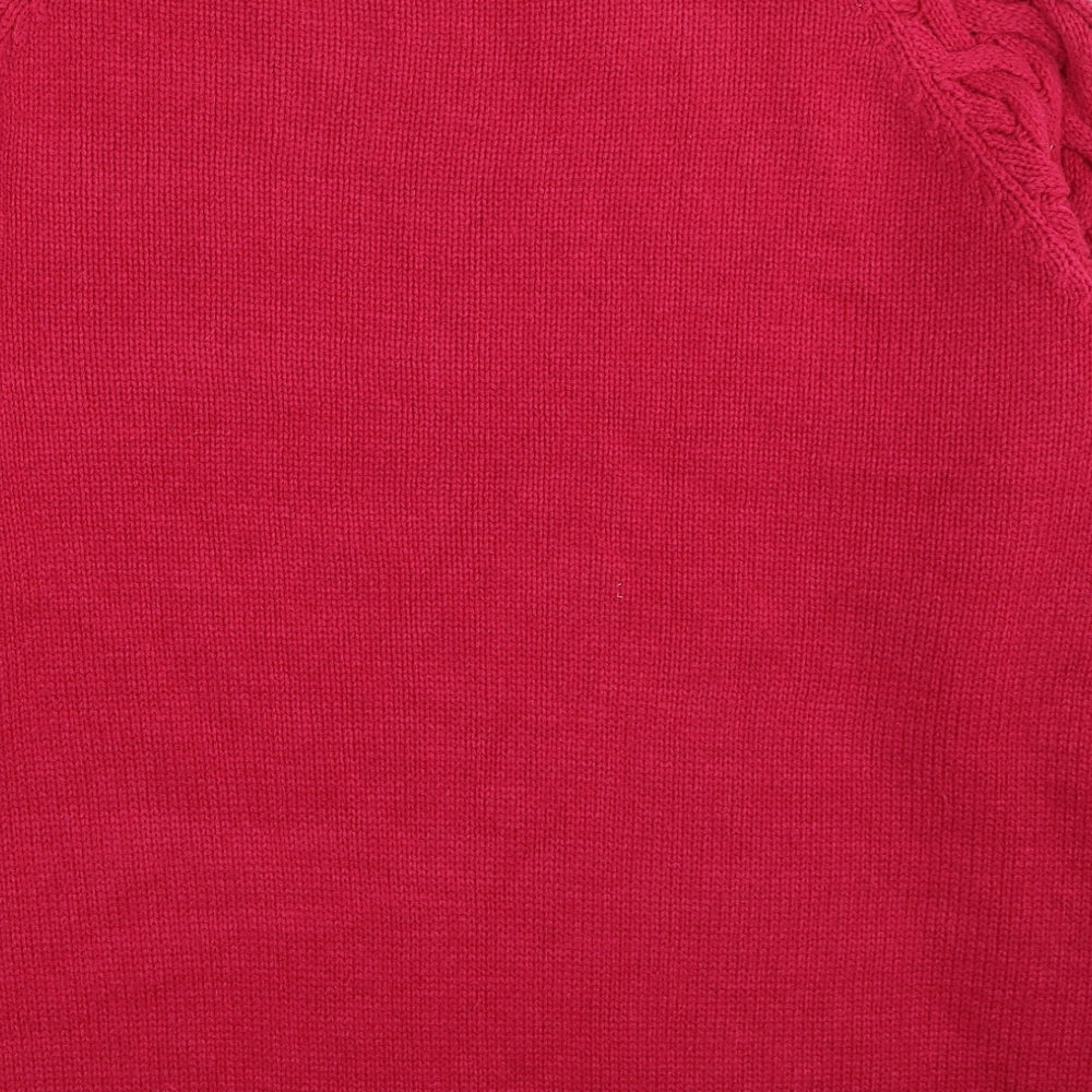 Peacocks Womens Pink Round Neck Acrylic Pullover Jumper Size XL