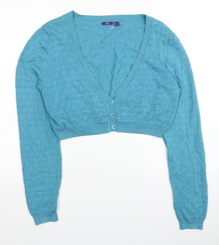 Mexx Womens Blue V-Neck Cotton Cardigan Jumper Size XL