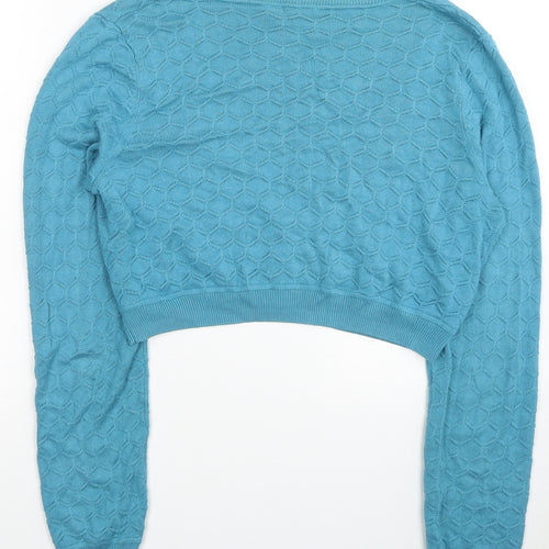Mexx Womens Blue V-Neck Cotton Cardigan Jumper Size XL
