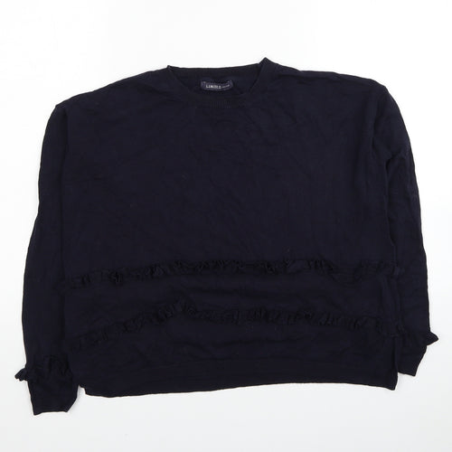 Marks and Spencer Womens Blue Round Neck Viscose Pullover Jumper Size 12