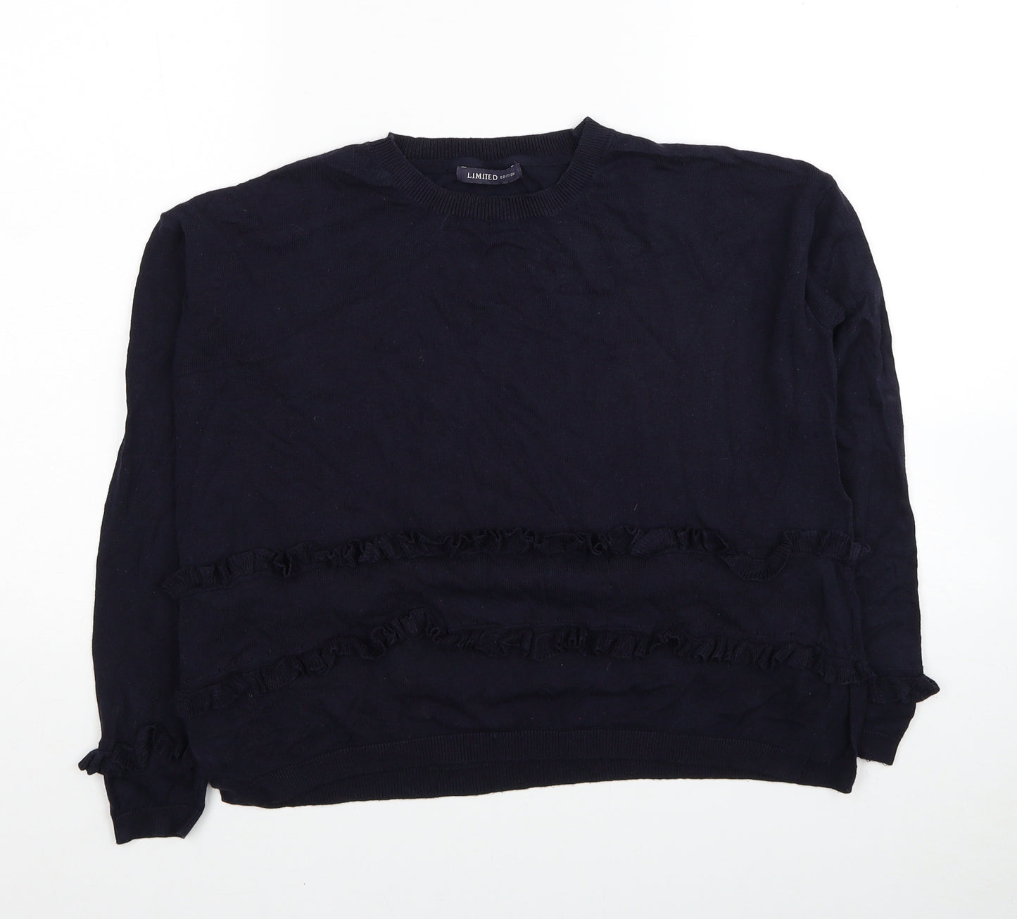 Marks and Spencer Womens Blue Round Neck Viscose Pullover Jumper Size 12