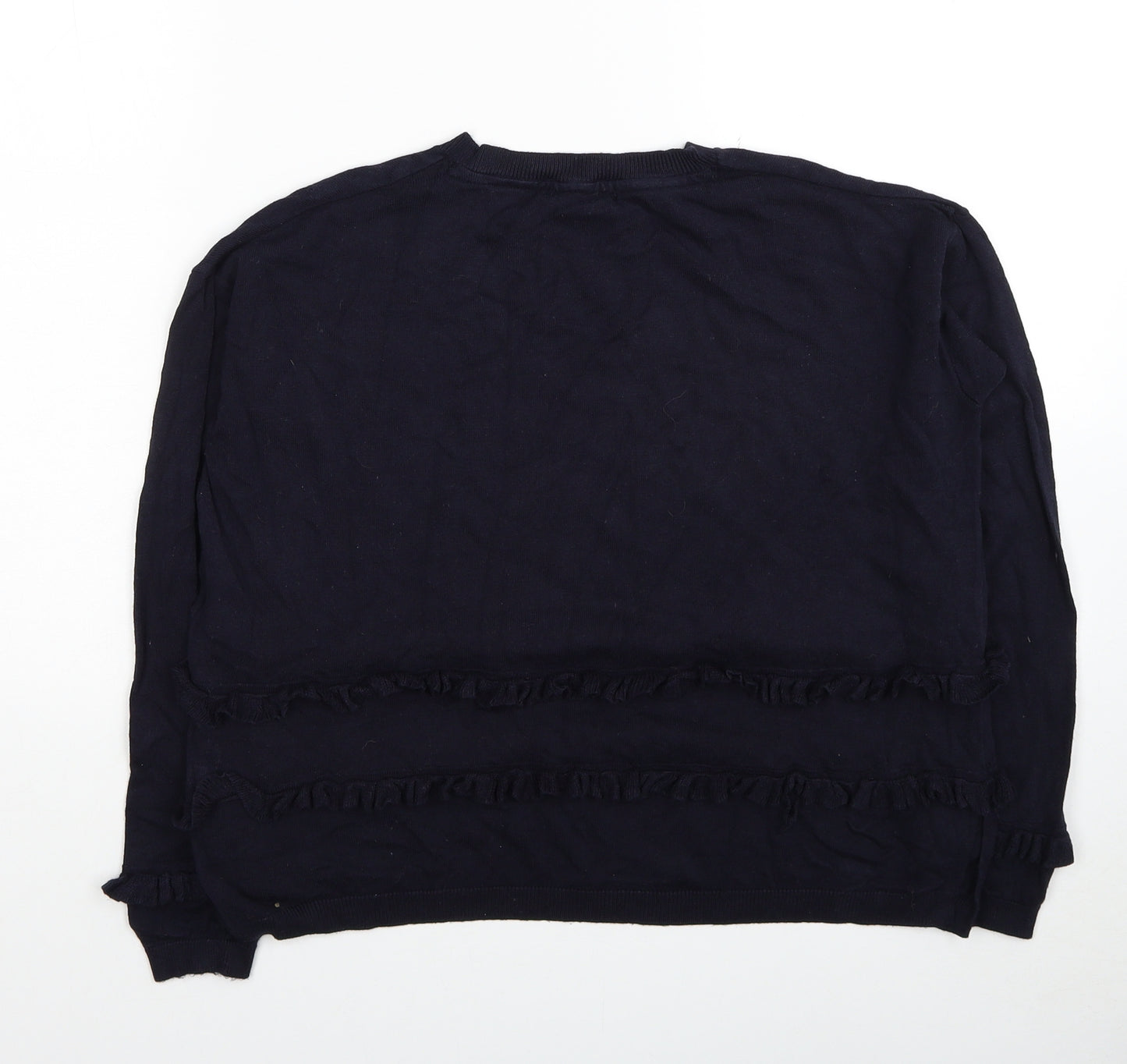 Marks and Spencer Womens Blue Round Neck Viscose Pullover Jumper Size 12