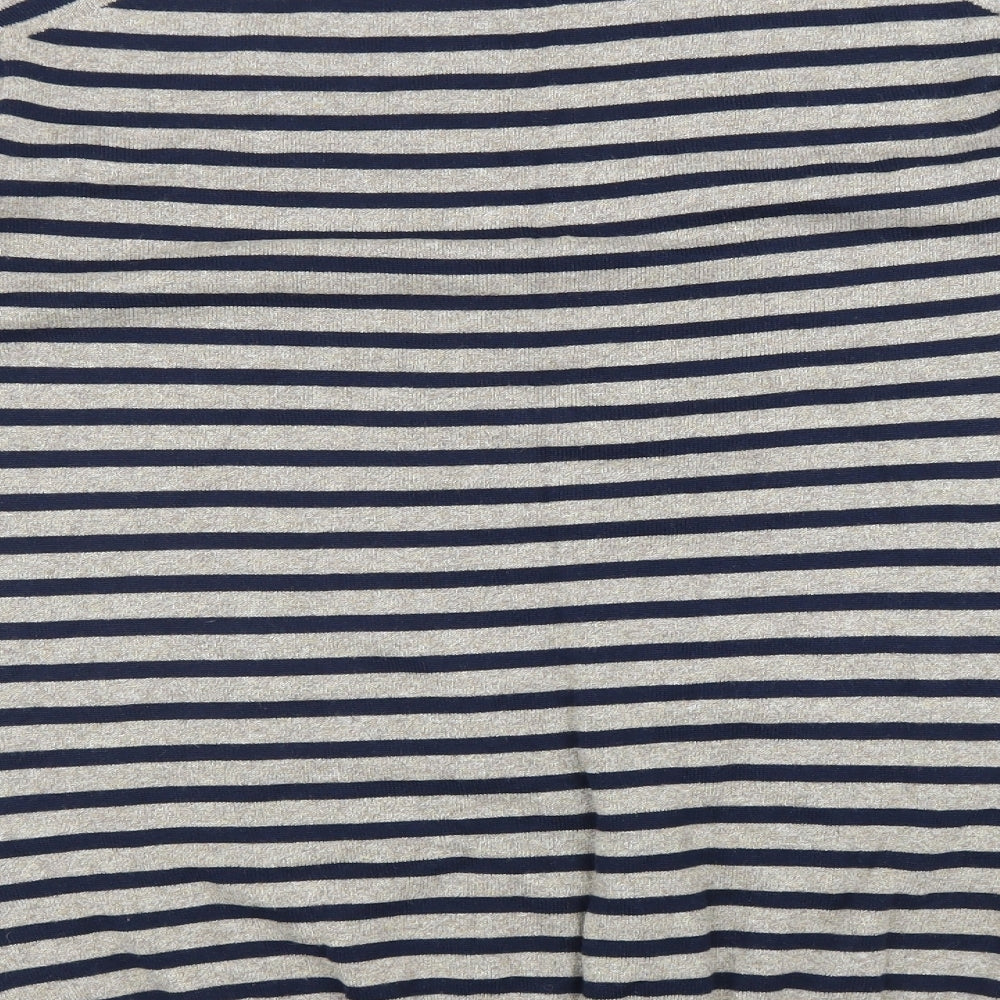 Ben Sherman Mens Beige Round Neck Striped Cotton Pullover Jumper Size M
