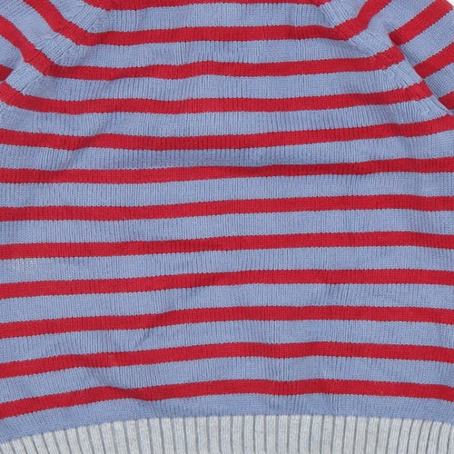 The Little White Company Boys Multicoloured Striped 100% Cotton Pullover Sweatshirt Size 2-3 Years Zip