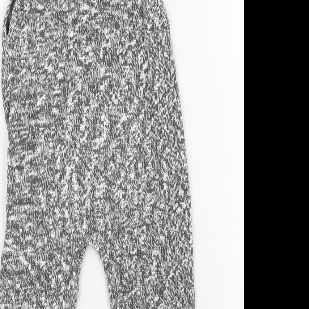 F&F Boys Grey Geometric 100% Cotton Dungaree One-Piece Size 9-12 Months Button