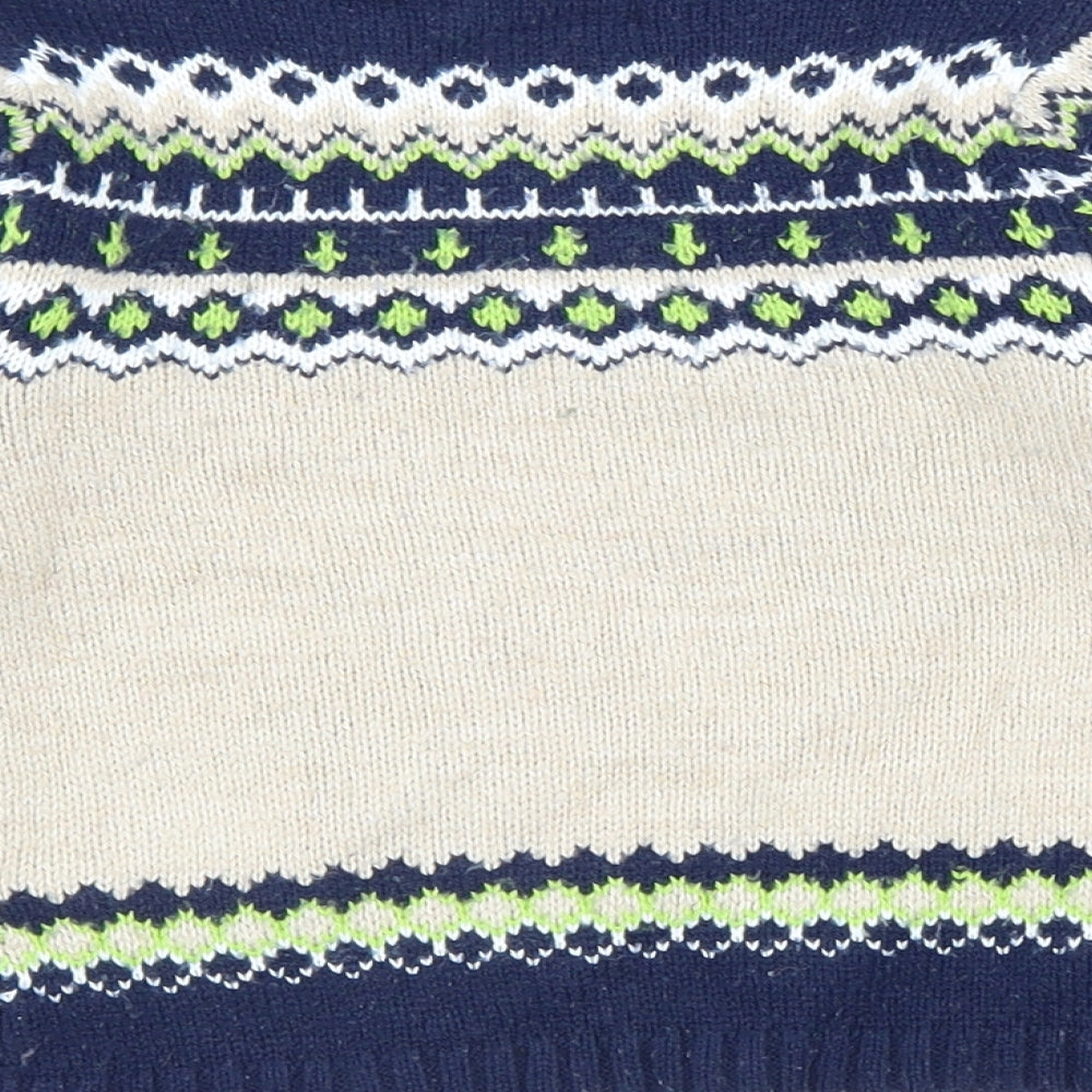 Mayoral Boys Multicoloured Round Neck Geometric 100% Cotton Pullover Jumper Size 3 Years Button
