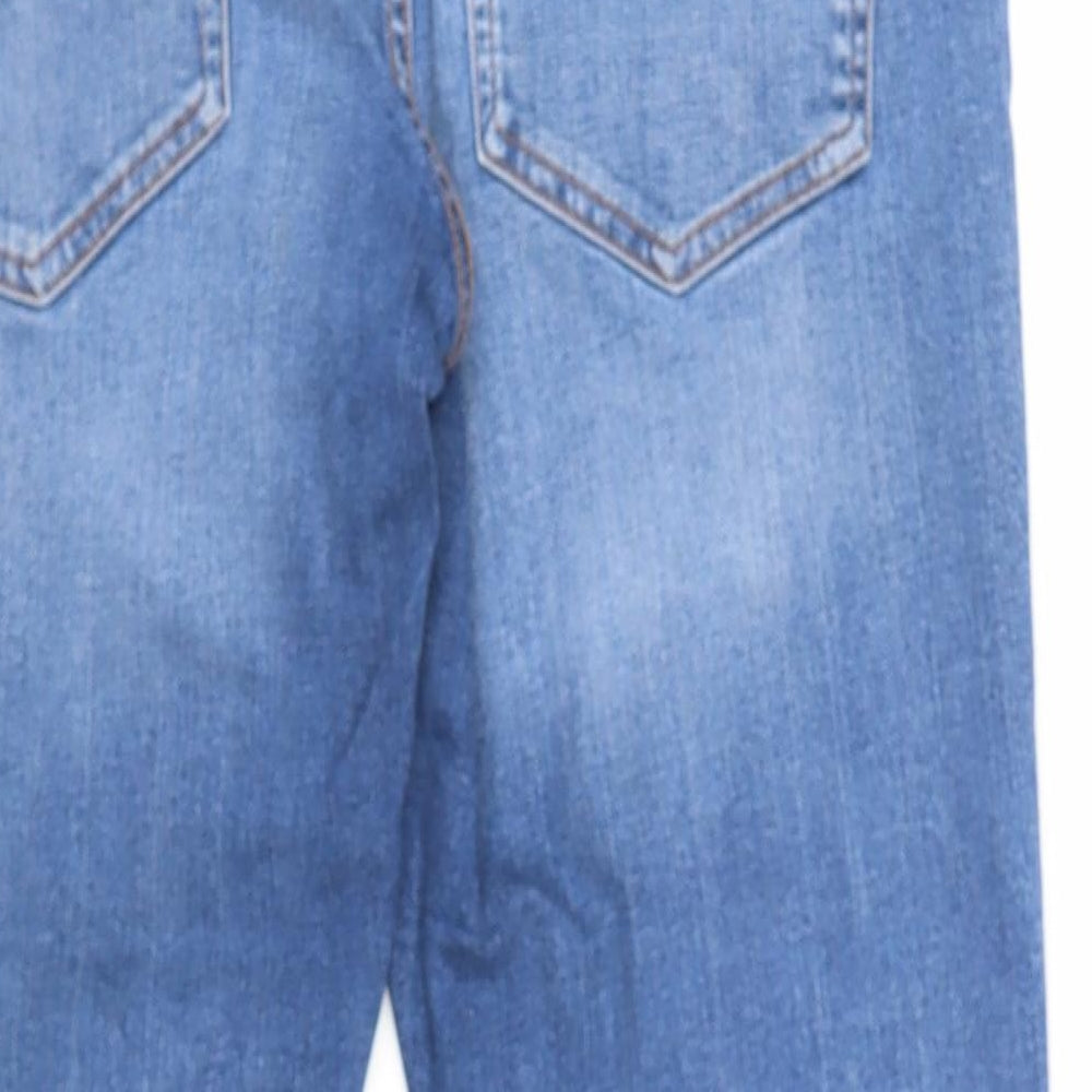 Preworn Mens Blue Cotton Straight Jeans Size 38 in Regular Zip