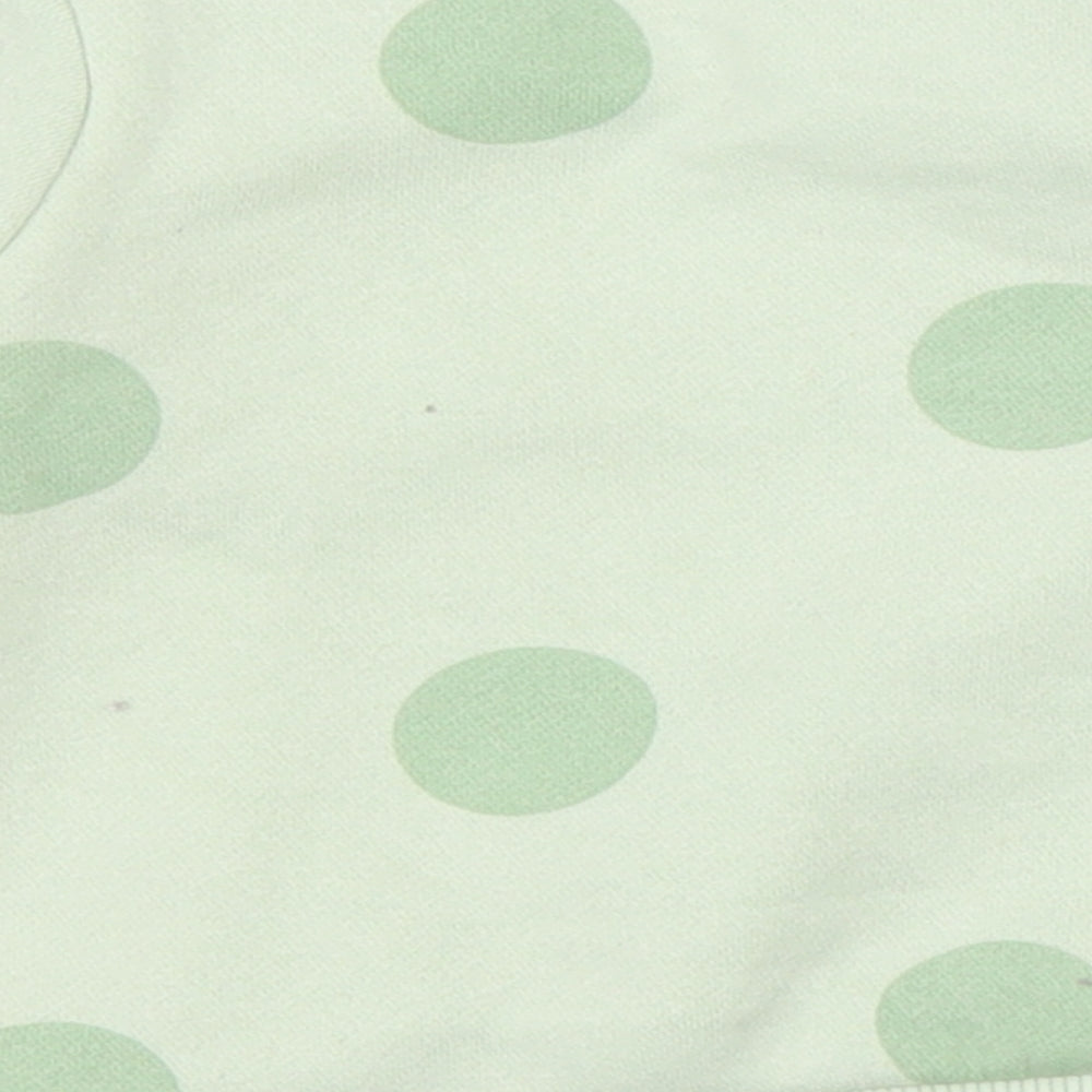 Primark Baby Green Polka Dot Cotton Pullover Jumper Size 6-9 Months Button