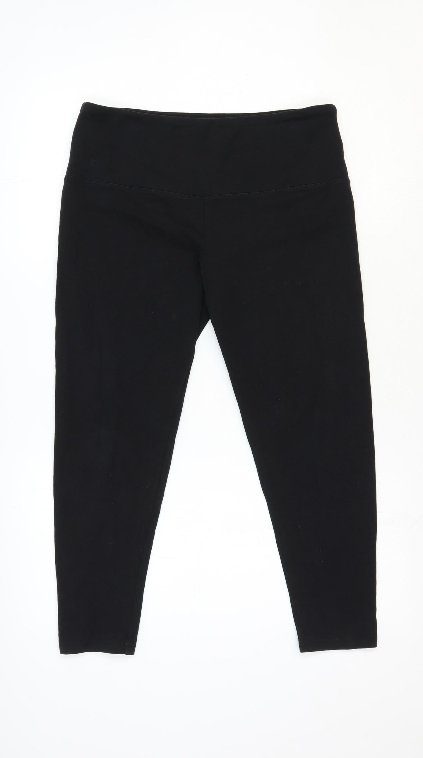 Very Womens Black Cotton Capri Leggings Size 12