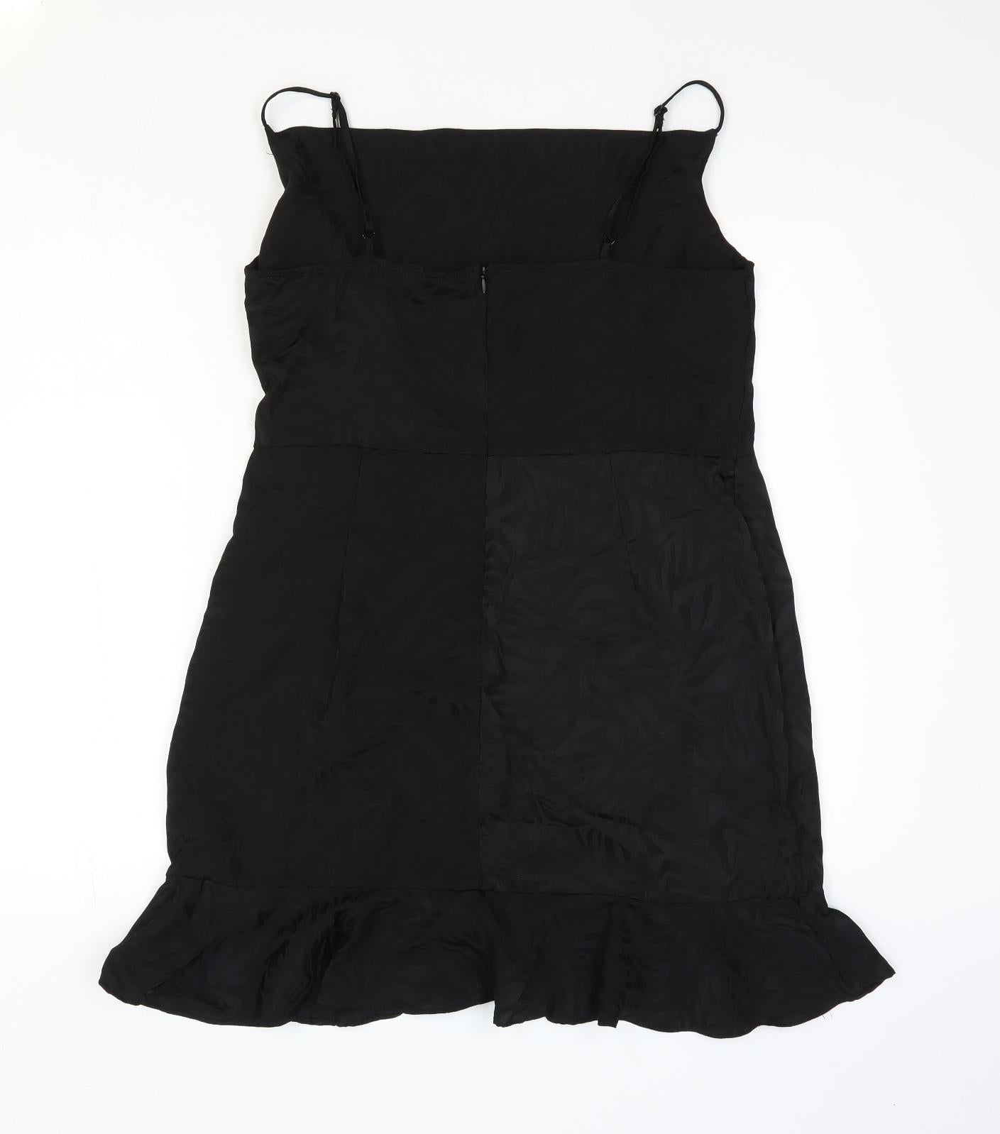 New Look Womens Black Polyester Pencil Dress Size 16 Boat Neck