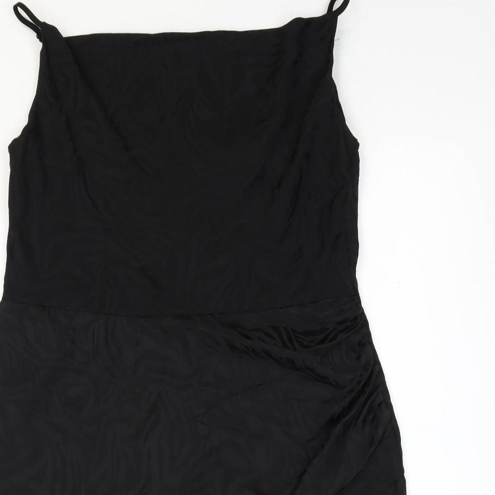New Look Womens Black Polyester Pencil Dress Size 16 Boat Neck