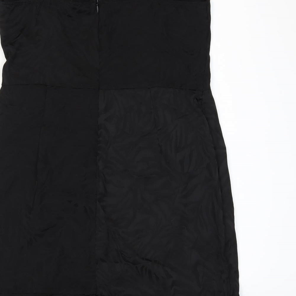 New Look Womens Black Polyester Pencil Dress Size 16 Boat Neck