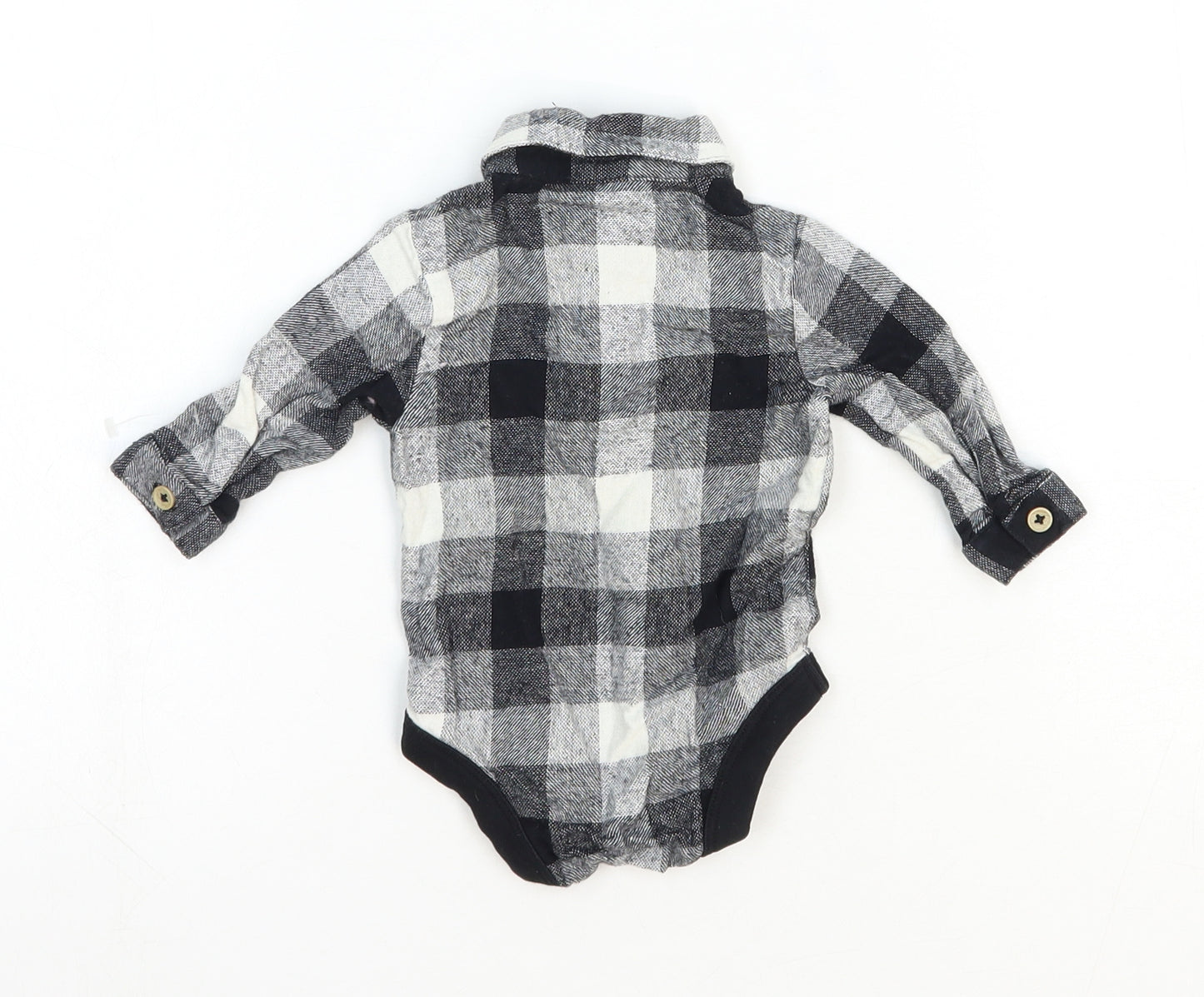 TU Boys Black Geometric 100% Cotton Unitard One-Piece Size 0-3 Months