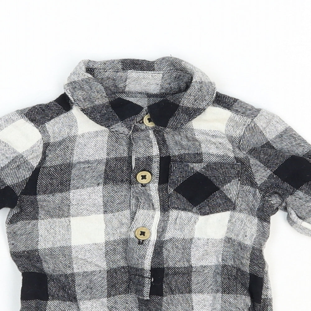 TU Boys Black Geometric 100% Cotton Unitard One-Piece Size 0-3 Months
