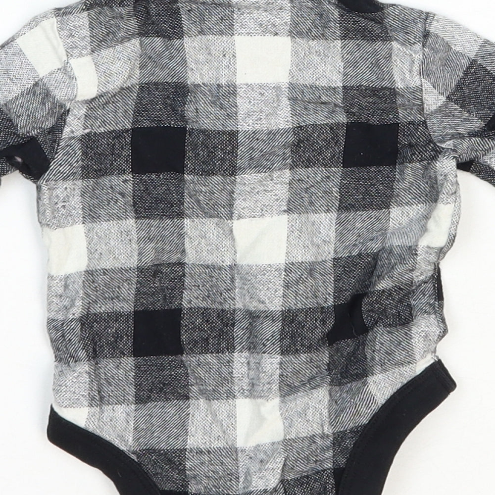 TU Boys Black Geometric 100% Cotton Unitard One-Piece Size 0-3 Months