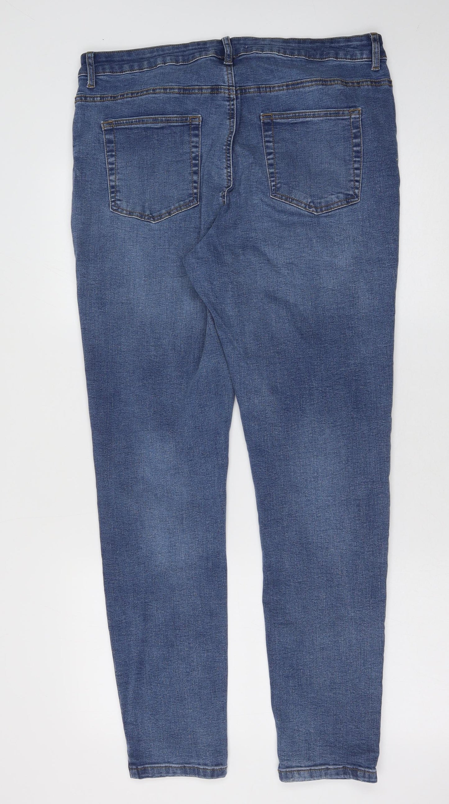 Denim & Co. Womens Blue Cotton Skinny Jeans Size 18 Regular Button