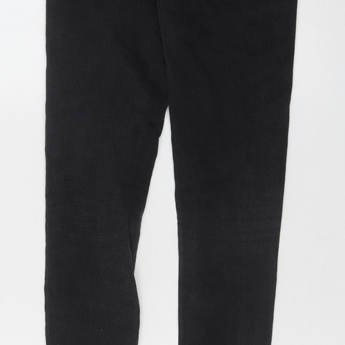Bershka Womens Black Cotton Skinny Jeans Size 6 Regular Button