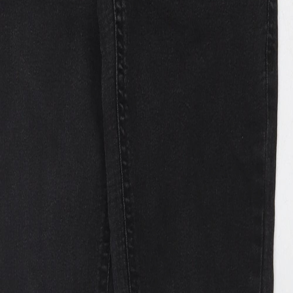 Bershka Womens Black Cotton Skinny Jeans Size 6 Regular Button