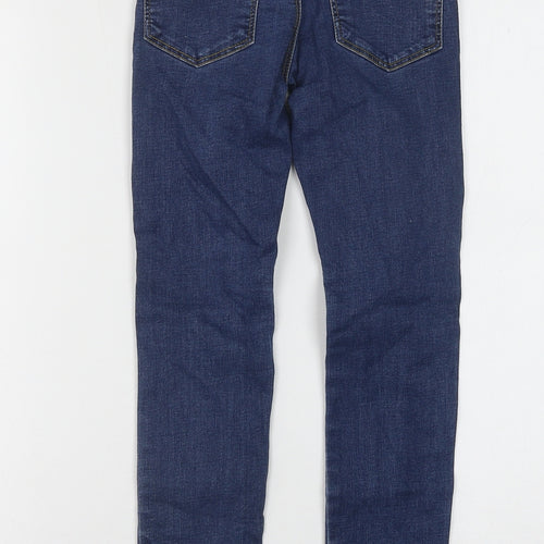 Zara Girls Blue Cotton Skinny Jeans Size 8 Years Regular Button