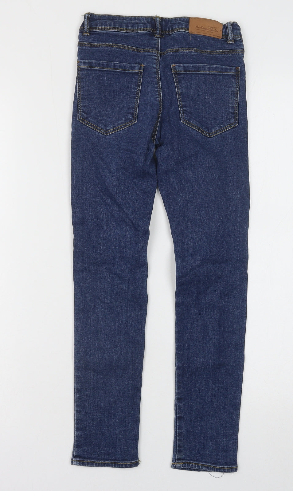 Zara Girls Blue Cotton Skinny Jeans Size 8 Years Regular Button