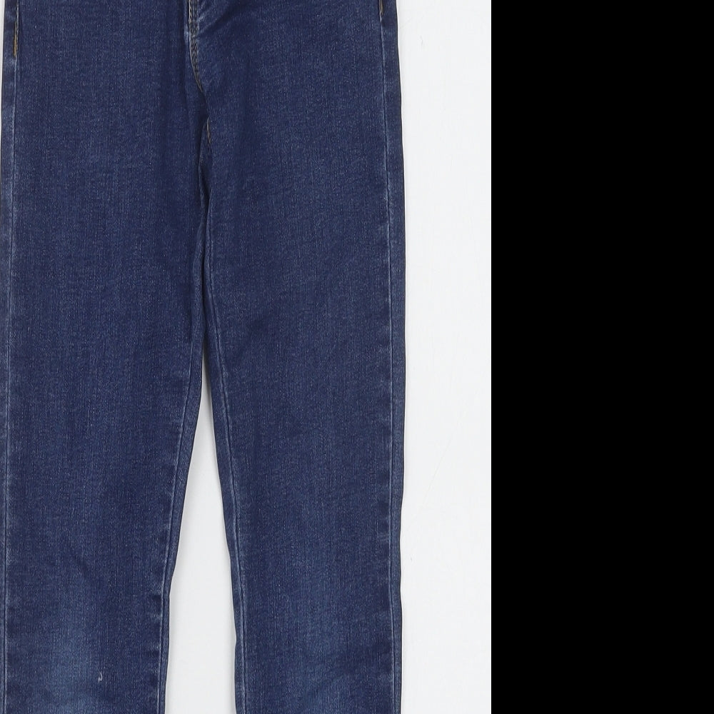 Zara Girls Blue Cotton Skinny Jeans Size 8 Years Regular Button