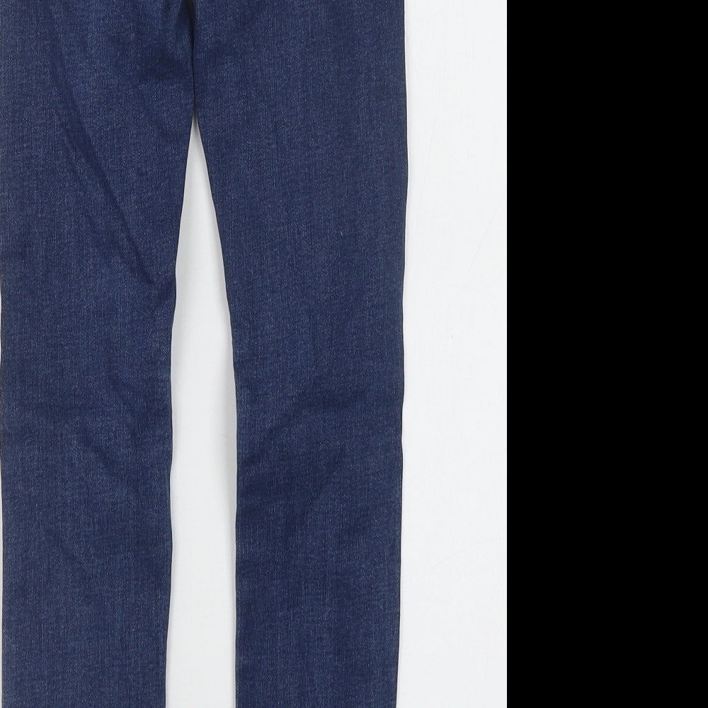 Zara Girls Blue Cotton Skinny Jeans Size 8 Years Regular Button