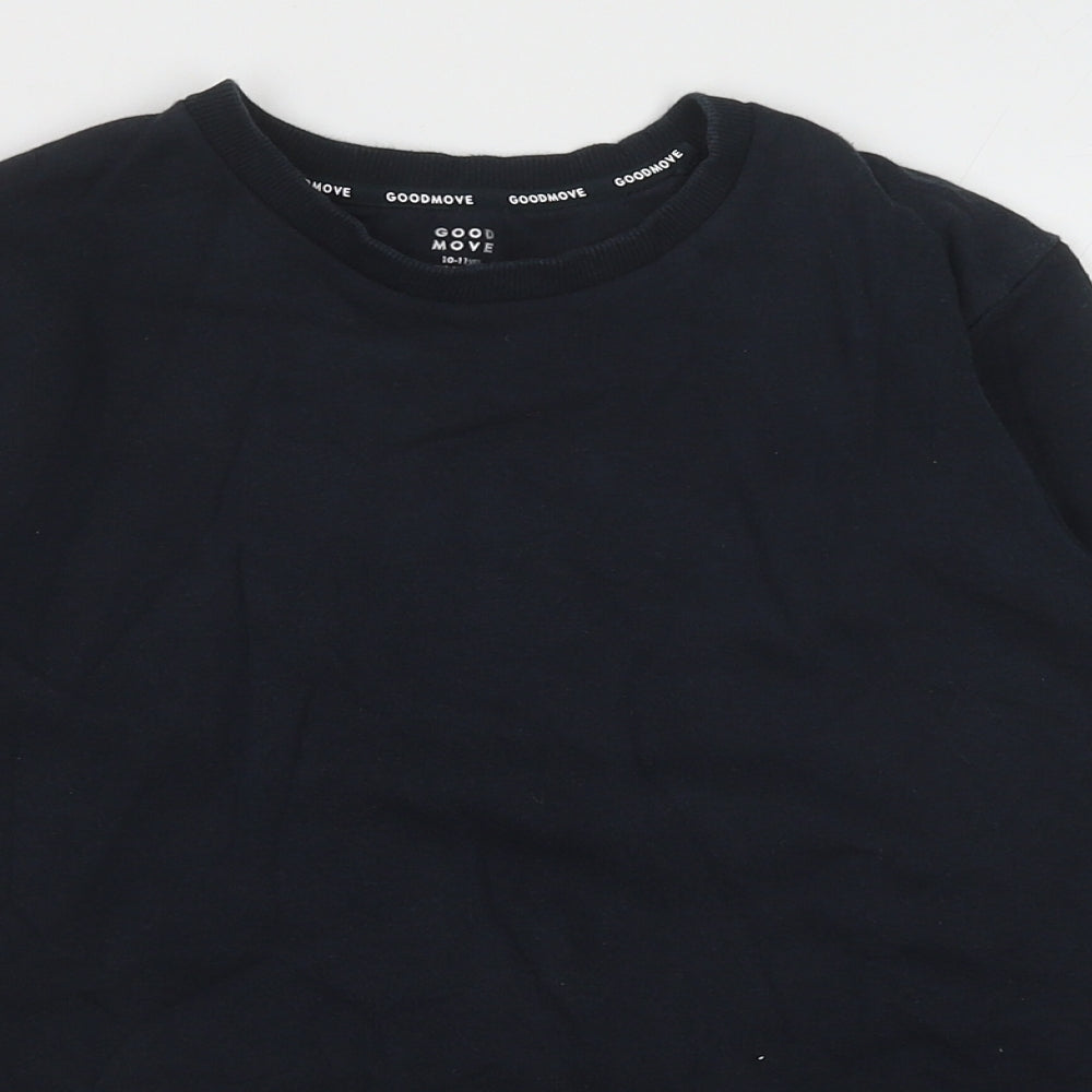 Marks and Spencer Boys Black Cotton Pullover Sweatshirt Size 10-11 Years Pullover