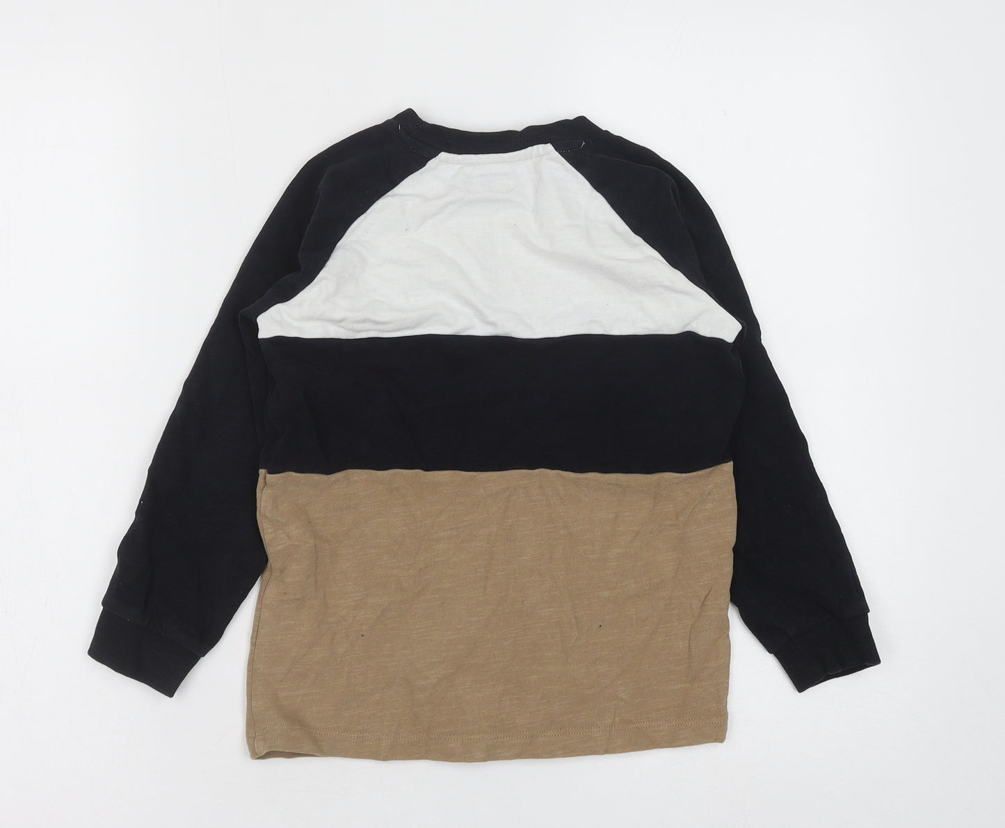 NEXT Boys Multicoloured Colourblock Cotton Pullover Sweatshirt Size 6-7 Years Pullover - Dinosaur Detail