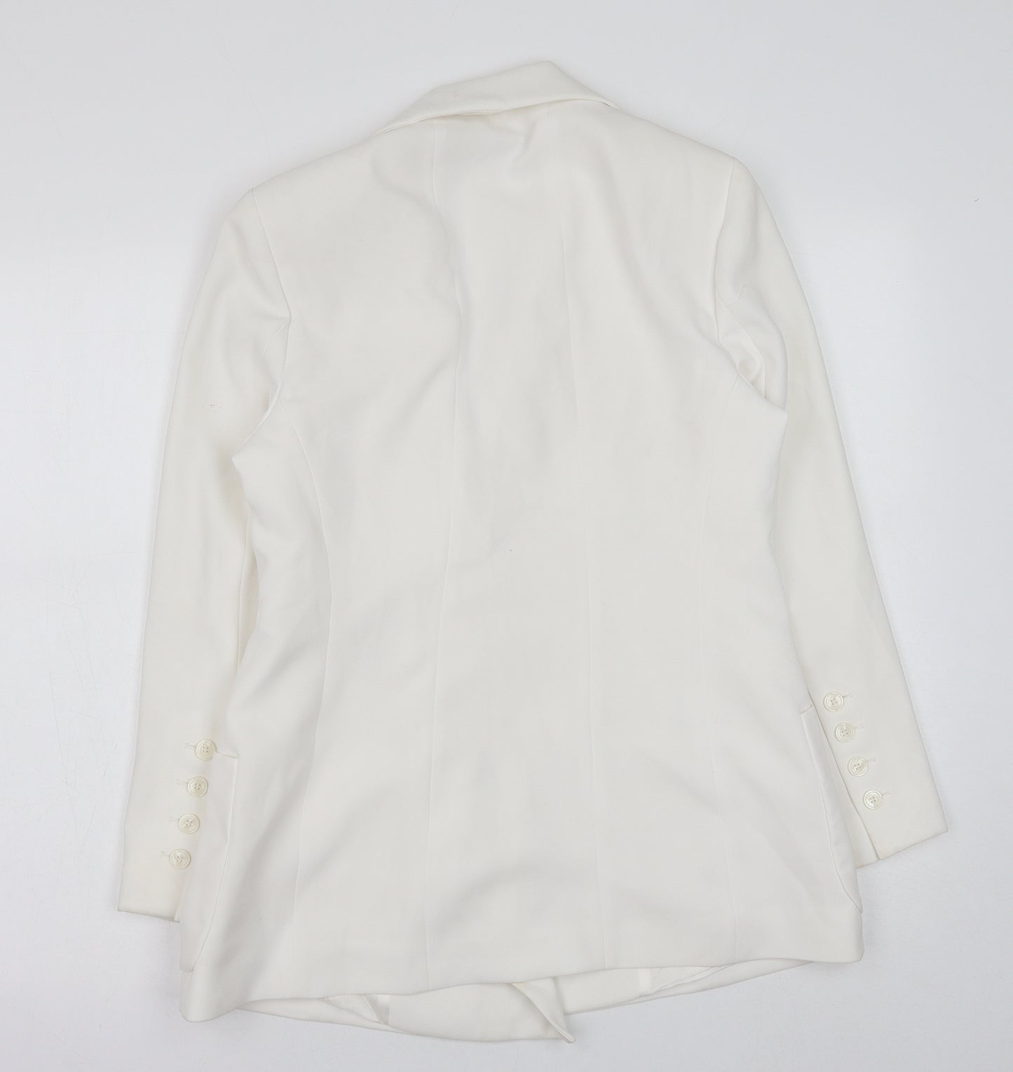 Zara Womens White Polyester Jacket Blazer Size M