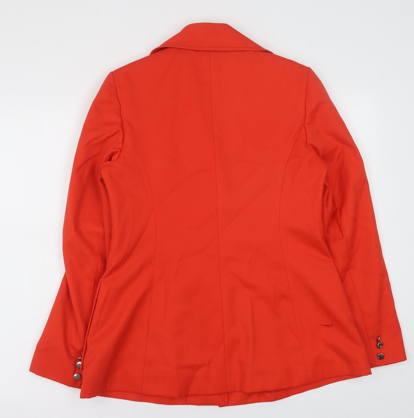 MARKS AND Womens Red Polyester Jacket Blazer Size 14