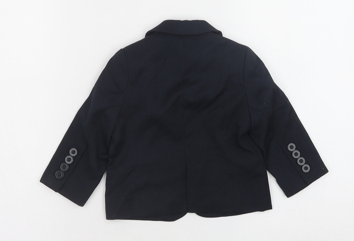 Preworn Boys Black Jacket Blazer Size 3-6 Months Button