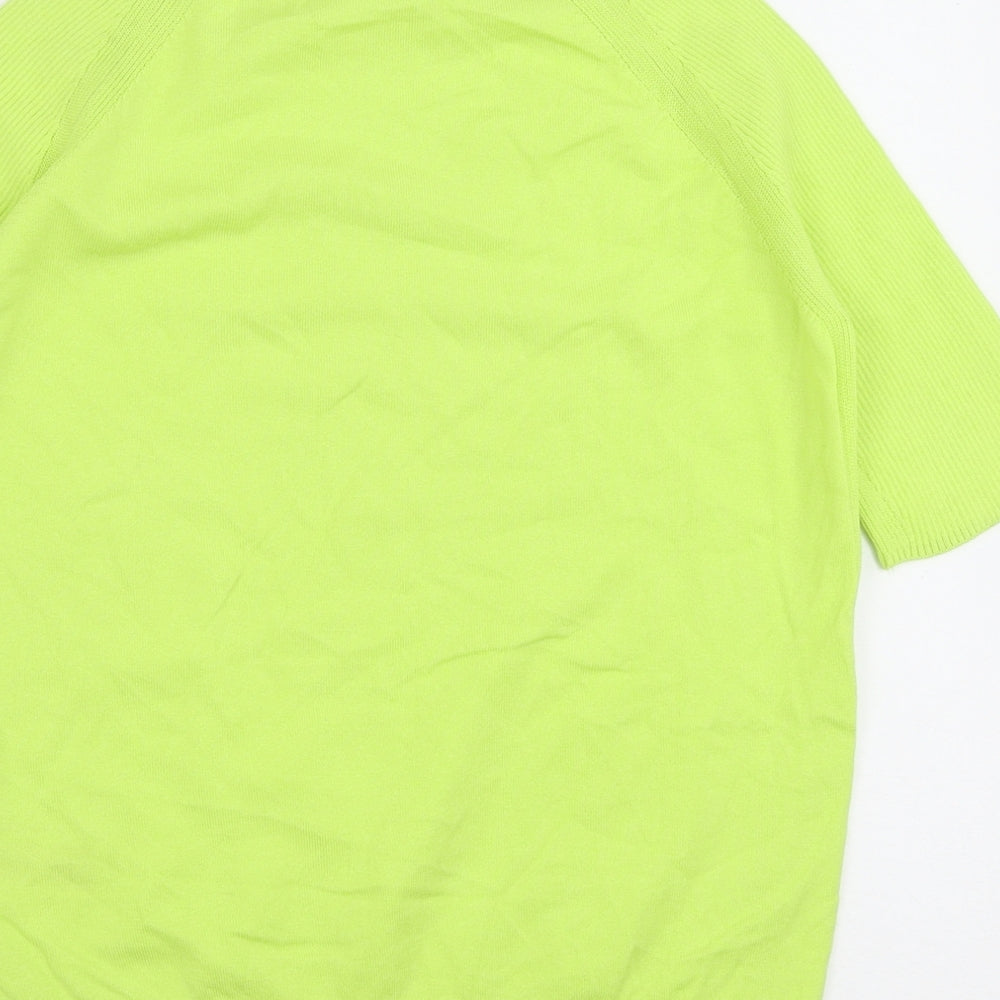 Marks and Spencer Womens Green Cotton Basic T-Shirt Size S Round Neck