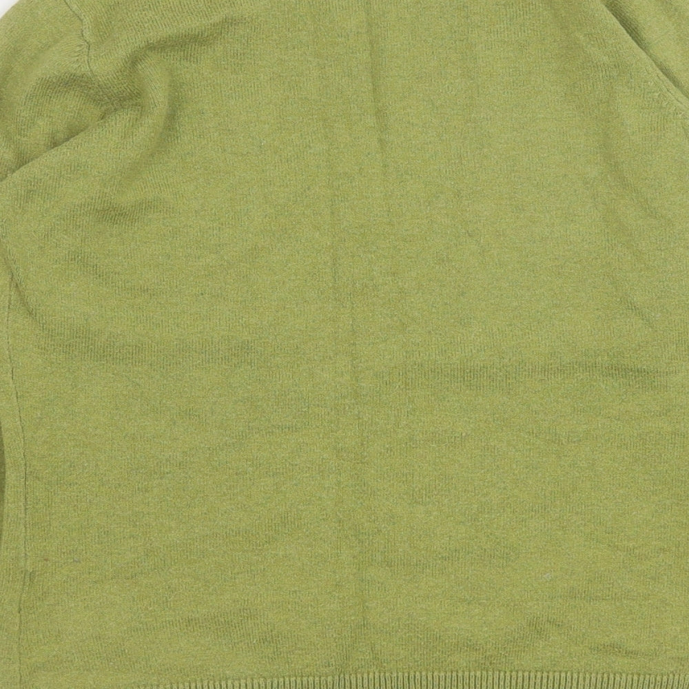 Miss Selfridge Womens Green Round Neck Cotton Pullover Jumper Size 10
