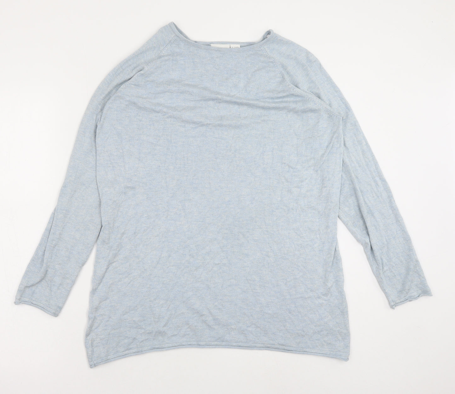 Only Carmakoma Womens Blue Round Neck Acrylic Pullover Jumper Size 14
