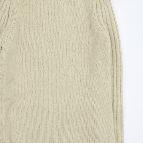 Per Una Womens Beige Collared Acrylic Cardigan Jumper Size M