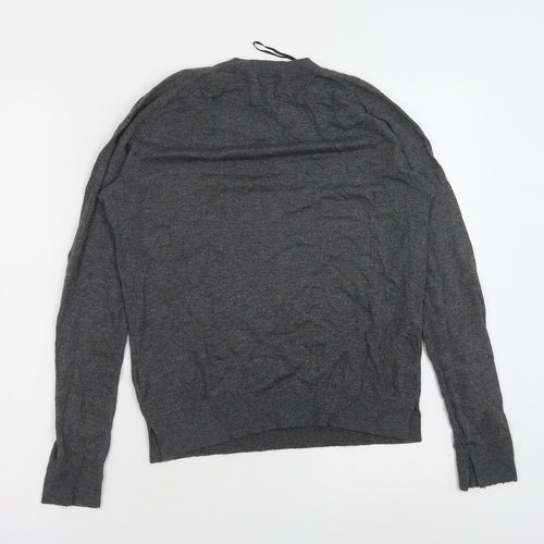 H&M Womens Grey Crew Neck Viscose Pullover Jumper Size S