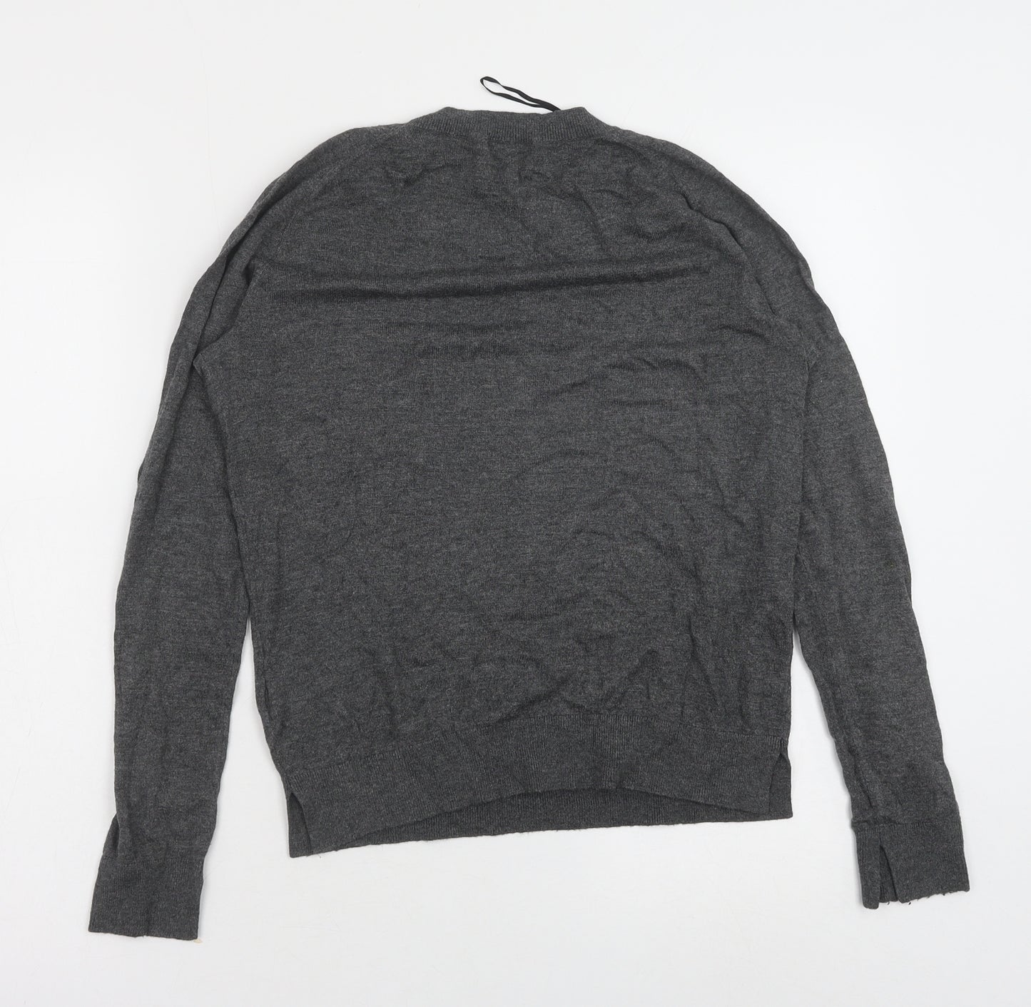 H&M Womens Grey Crew Neck Viscose Pullover Jumper Size S