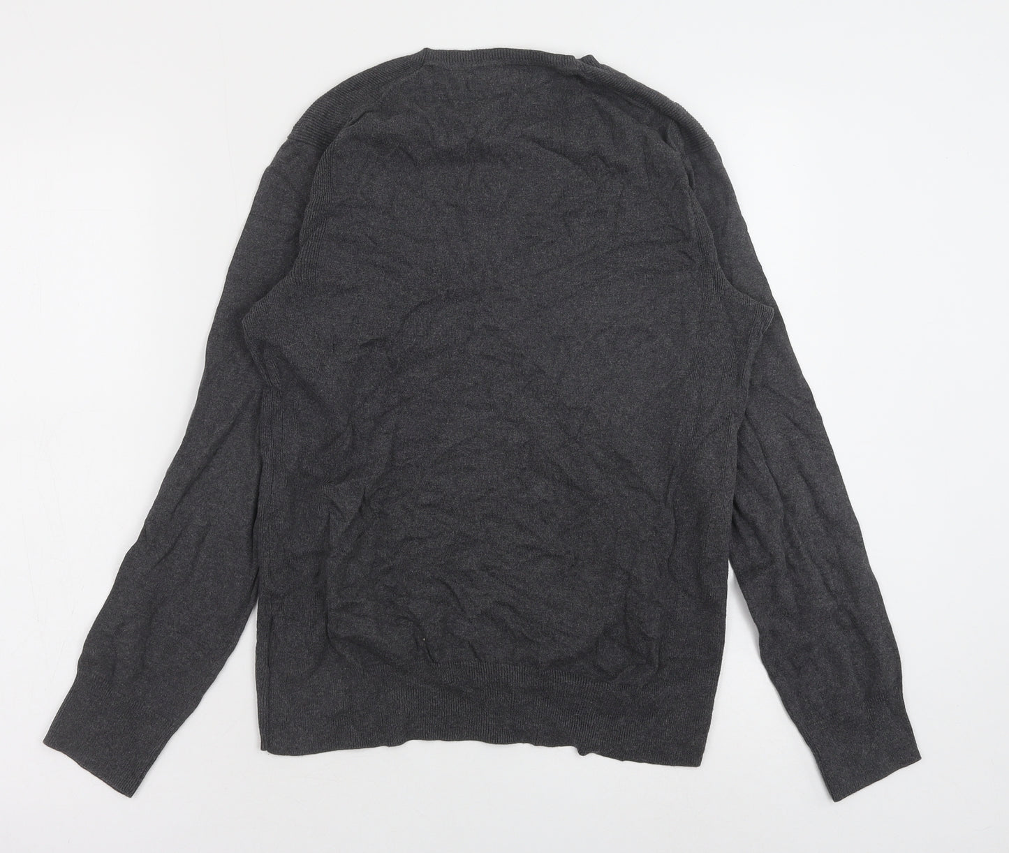 Gap Womens Grey V-Neck Cotton Pullover Jumper Size XS