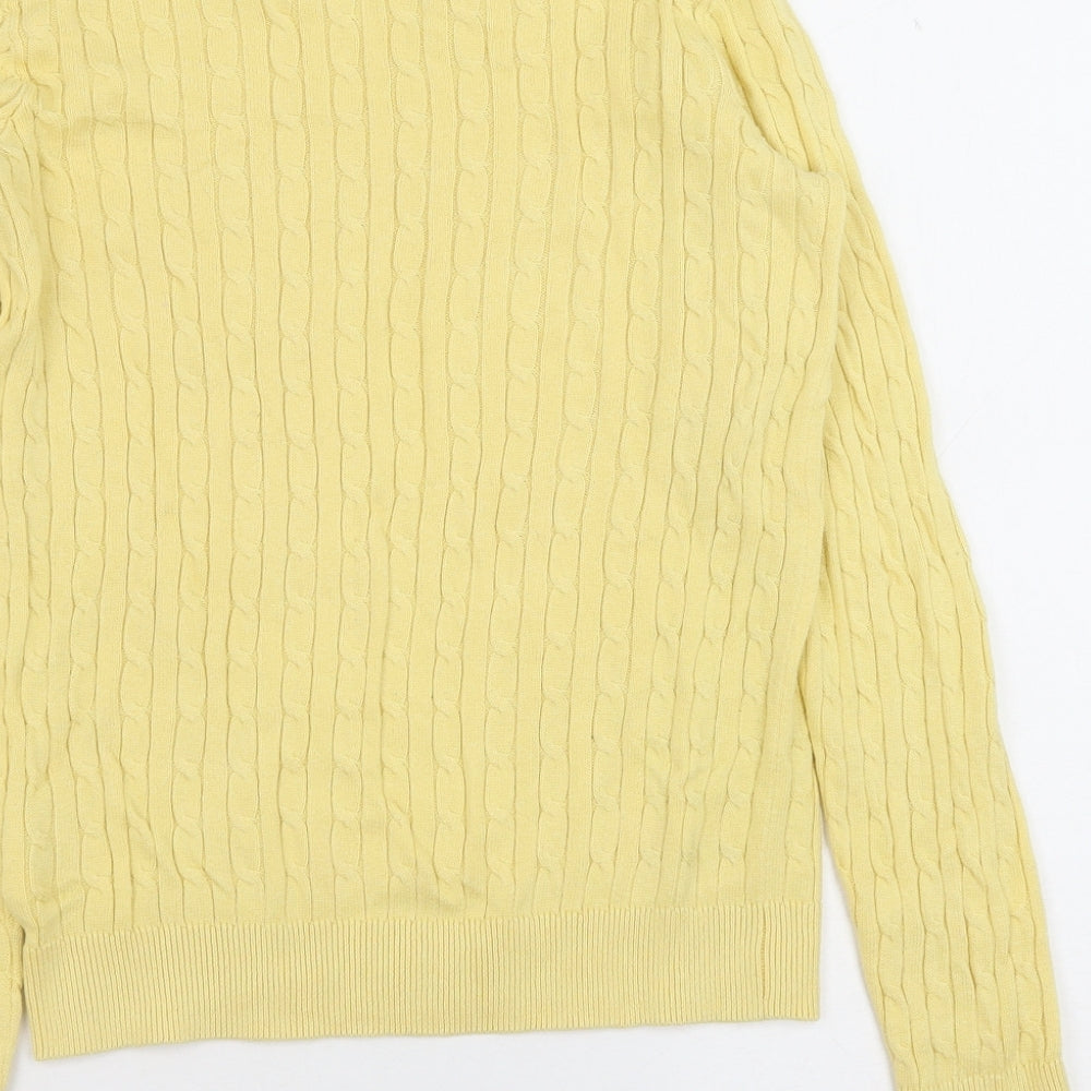 H&M Girls Yellow Round Neck Cotton Pullover Jumper Size 9-10 Years Pullover