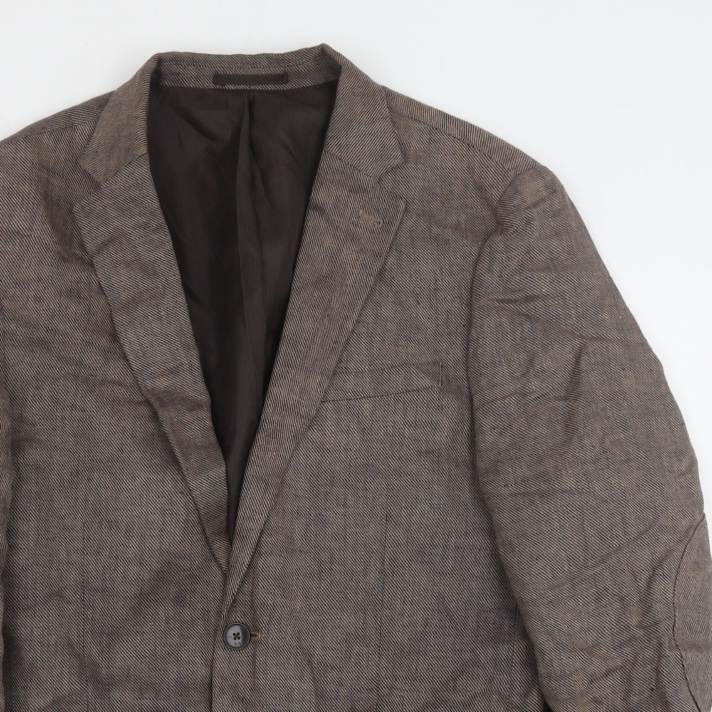 John Rocha Mens Brown Polyester Jacket Blazer Size 42