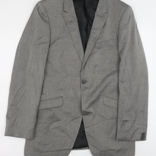 topma Mens Grey Polyester Jacket Blazer Size 40