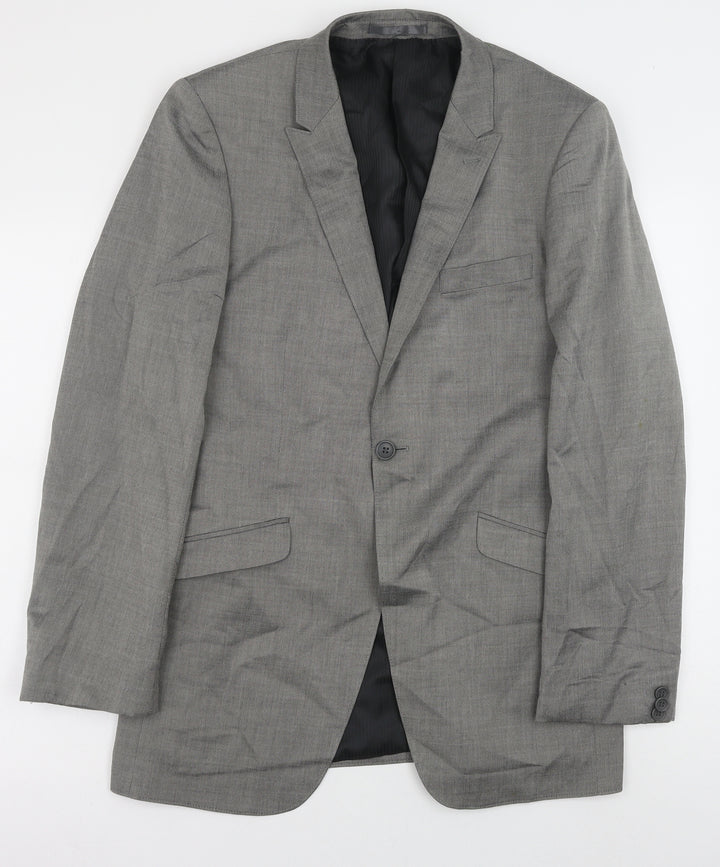 topma Mens Grey Polyester Jacket Blazer Size 40