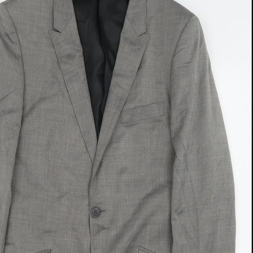 topma Mens Grey Polyester Jacket Blazer Size 40