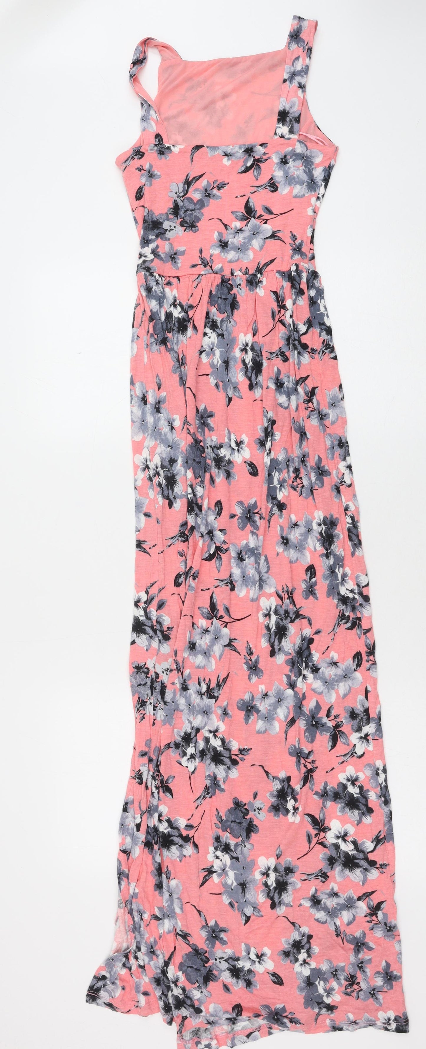 Miss Selfridge Womens Pink Floral Viscose A-Line Size 4XL Boat Neck Pullover