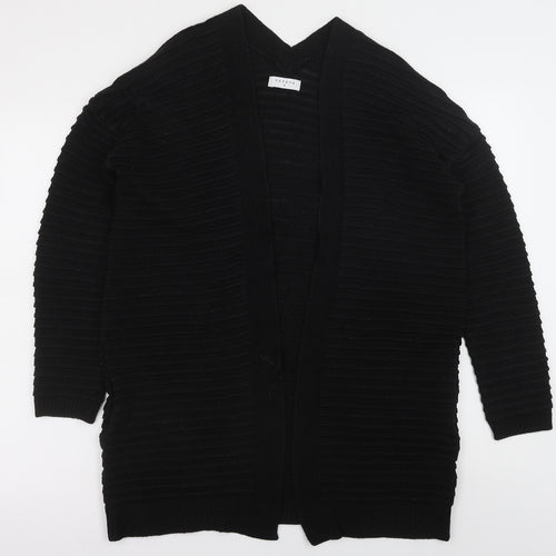 Matalan Womens Black V-Neck Acrylic Cardigan Jumper Size S