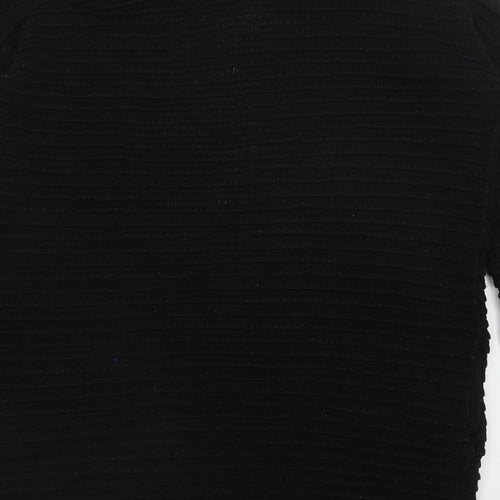 Matalan Womens Black V-Neck Acrylic Cardigan Jumper Size S