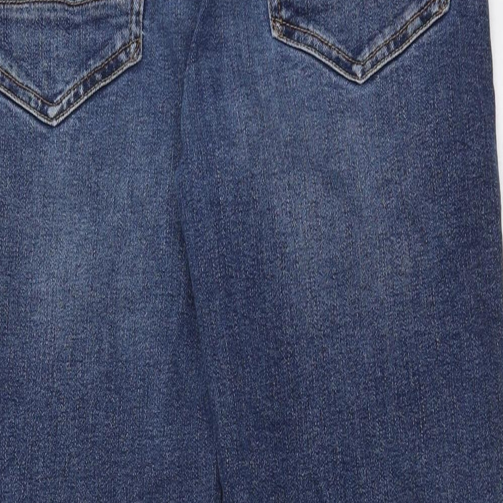Marks and Spencer Mens Blue Cotton Straight Jeans Size 32 in L29 in Regular Button