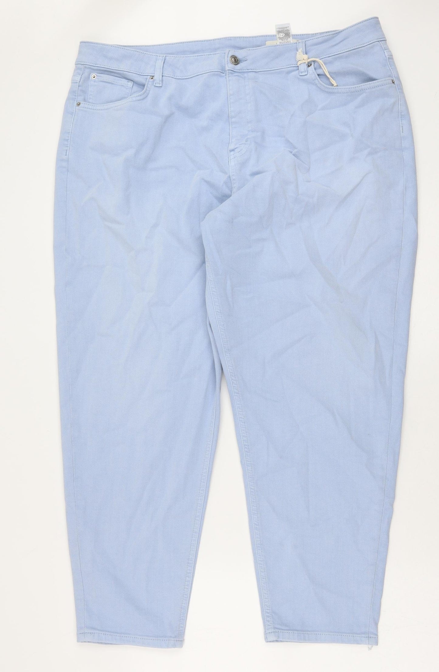 Marks and Spencer Womens Blue Cotton Skinny Jeans Size 22 Regular Button