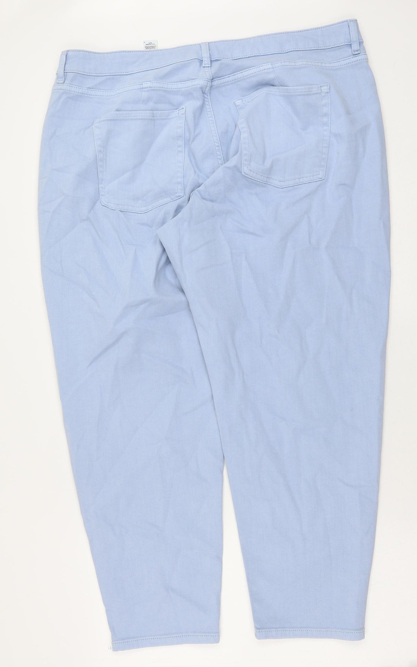 Marks and Spencer Womens Blue Cotton Skinny Jeans Size 22 Regular Button